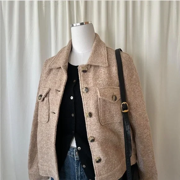 Cynthia Rowley brown Shacket wool blend size small. - Picture 4 of 8